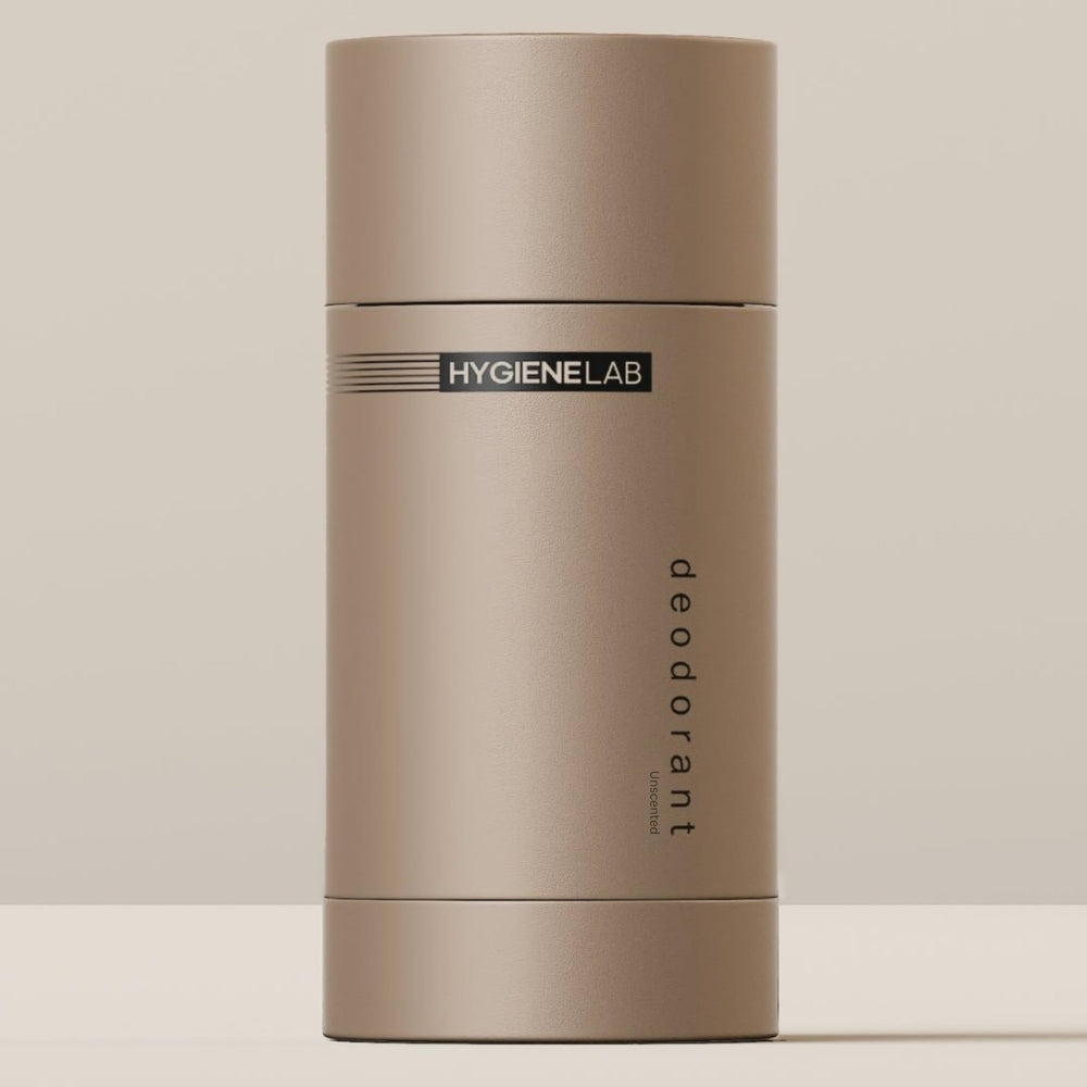 HygieneLab Déodorant homme sans parfum, emballage épuré pour une utilisation quotidienne.