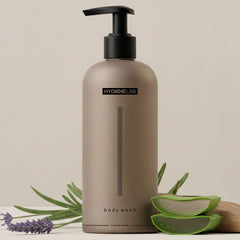HygieneLab Gel Douche Homme: bouteille 10onces prête pour hydratation.