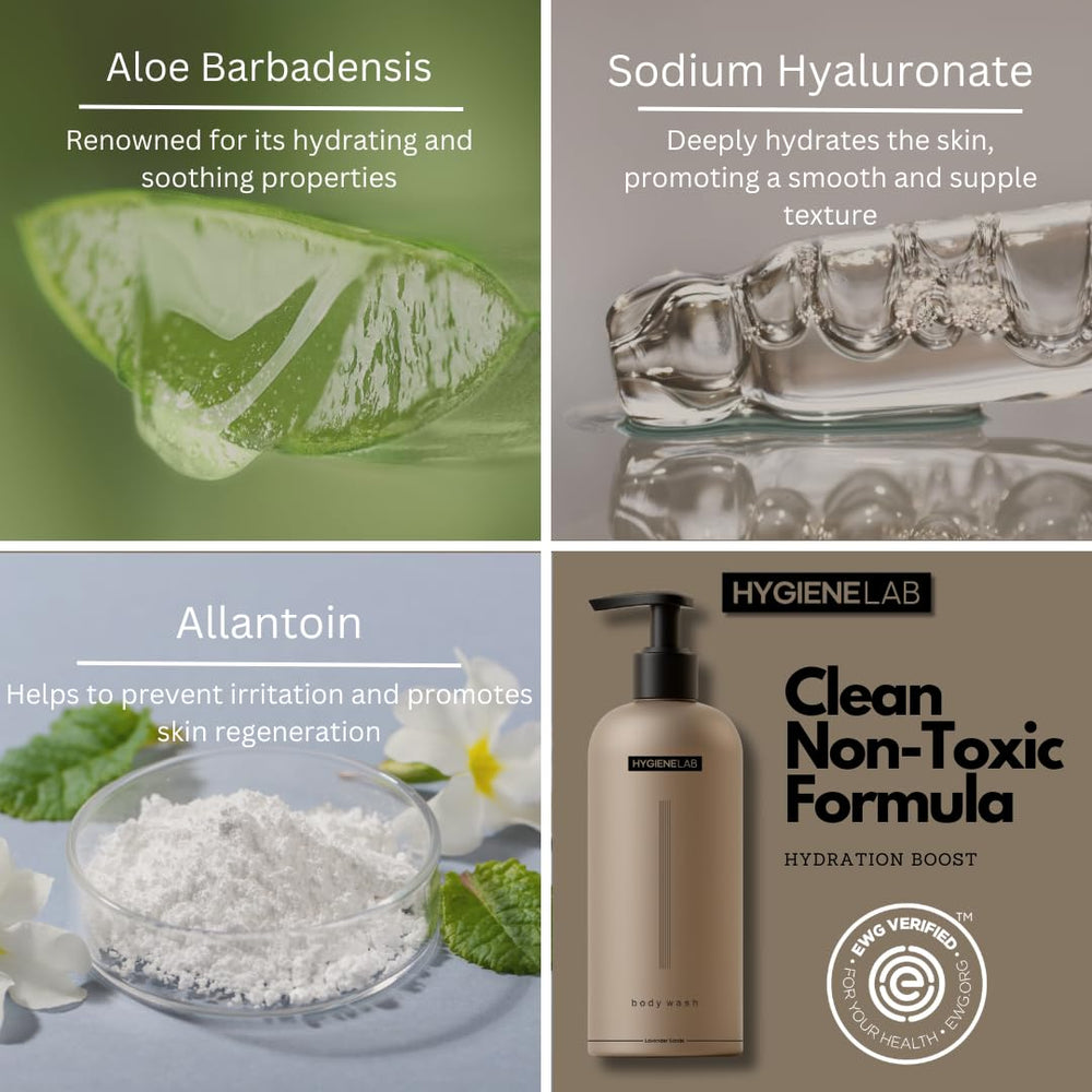 Sans parabènes et phtalates, HygieneLab Gel Douche Homme pour une douche sûre.