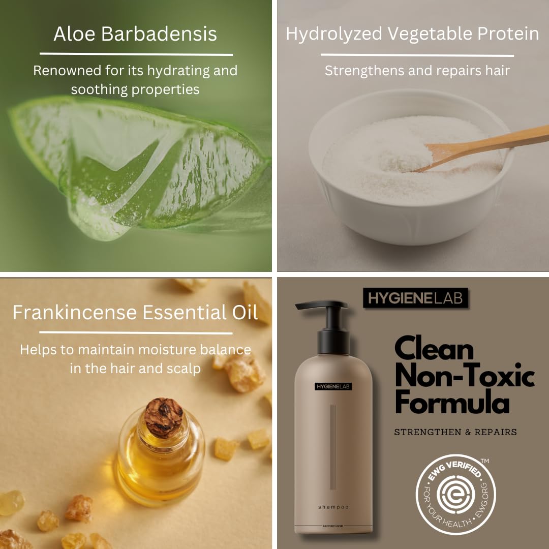 HygieneLab Shampoo — aloe vera et acides aminés renforçant les longueurs