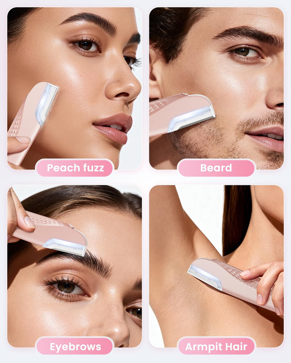 Hyhail Dermaplane Led: lumière claire pour zones délicates.