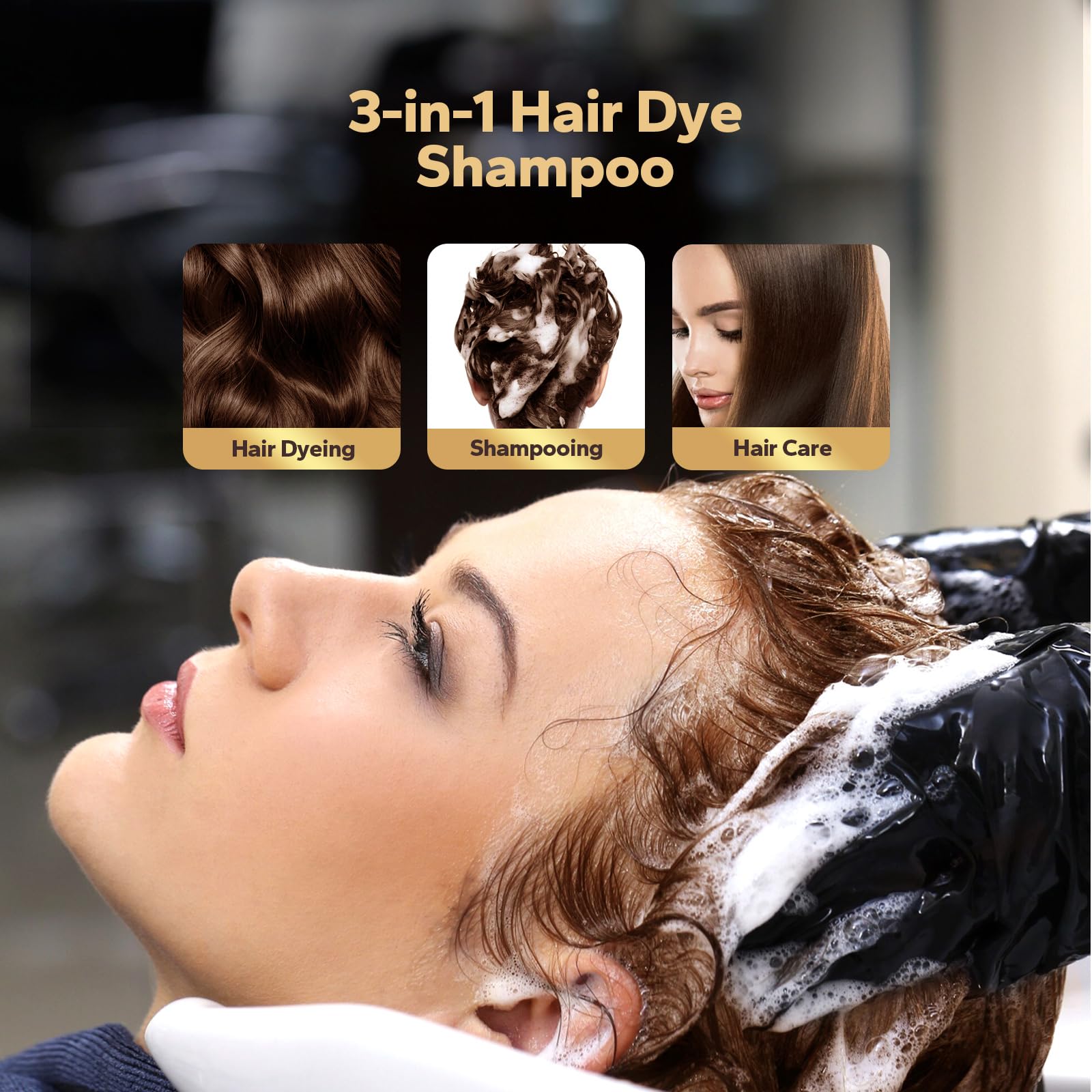 HyperHair shampooing châtaigne brun : massage doux pour revitaliser les cheveux.
