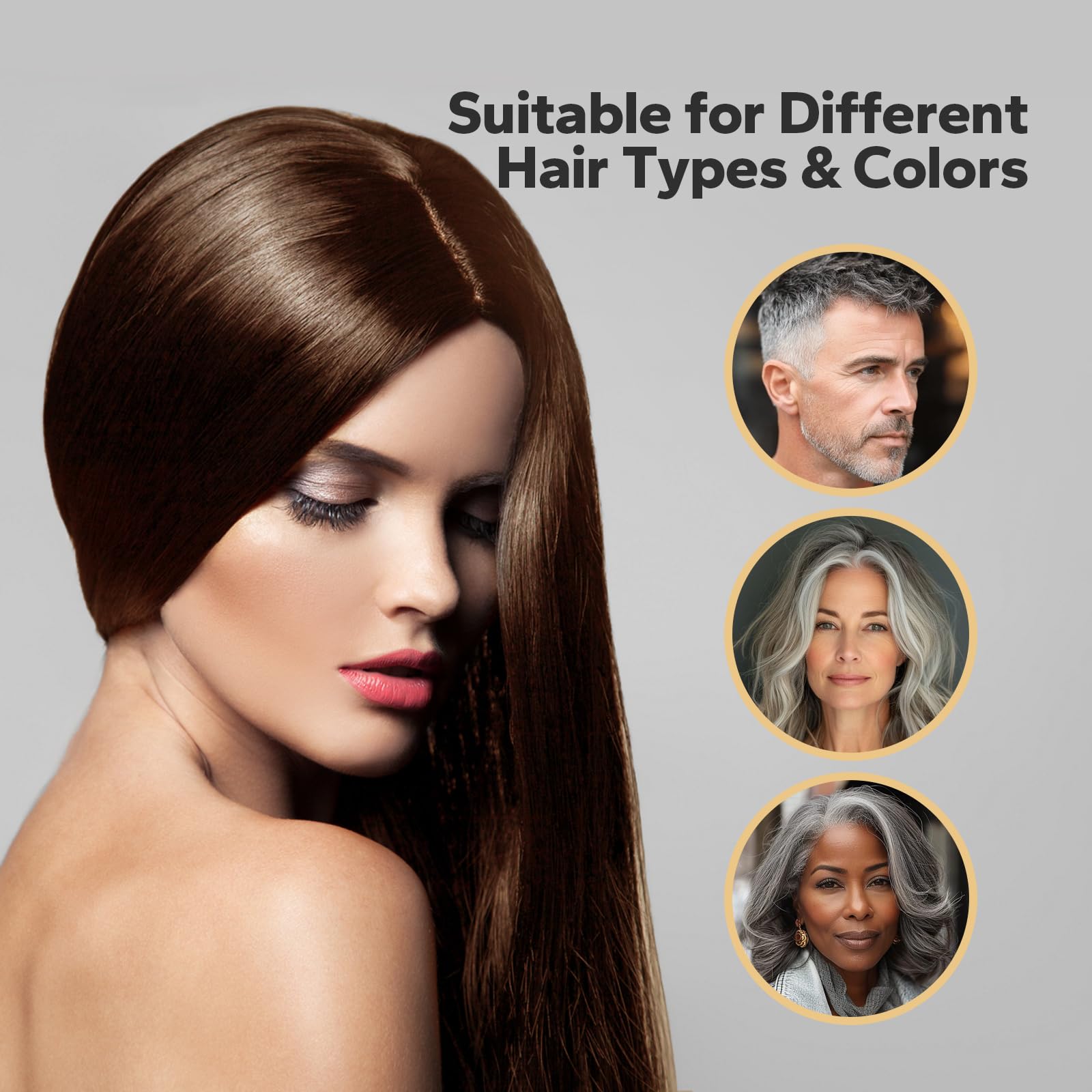 HyperHair shampooing châtaigne brun : avant/après visibles pour une transformation quotidienne.