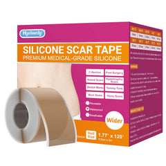 Bande silicone médicale Hysimedy pour cicatrice, application facile et couverture 4,5 cm.