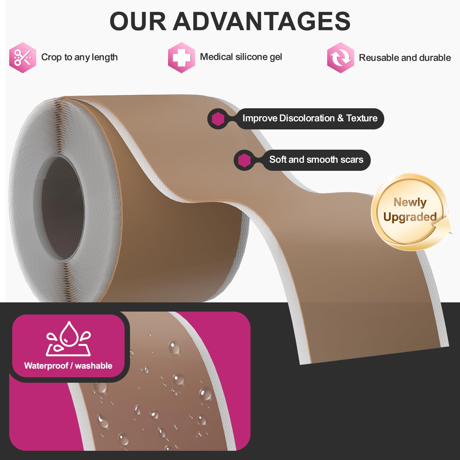 Texture souple et respectueuse des contours pour les peaux sensibles.