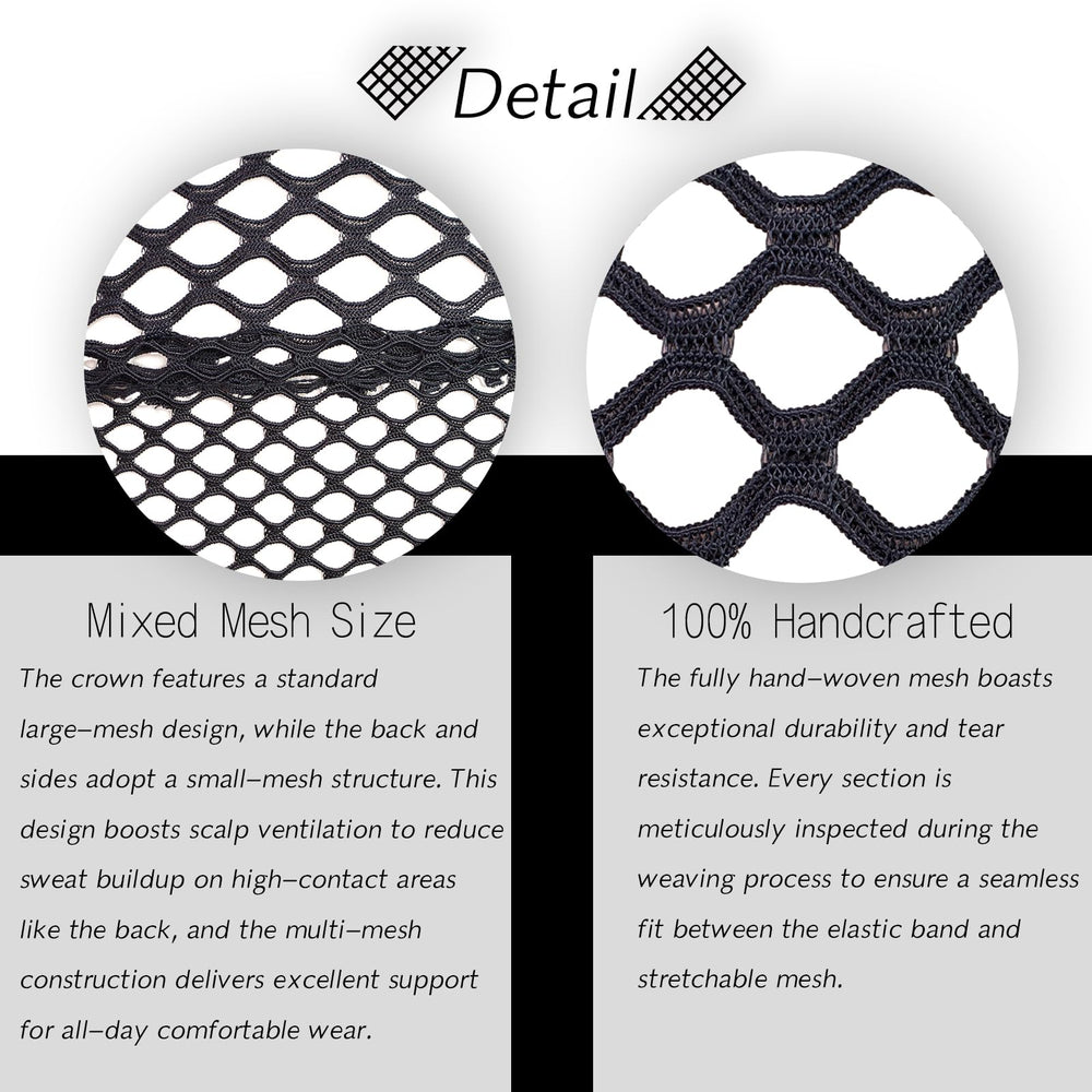 Bonnet HyunDu crochet noir maille respirant pour un confort durable.