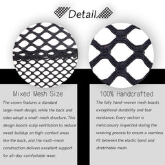 Bonnet HyunDu crochet noir maille respirant pour un confort durable.