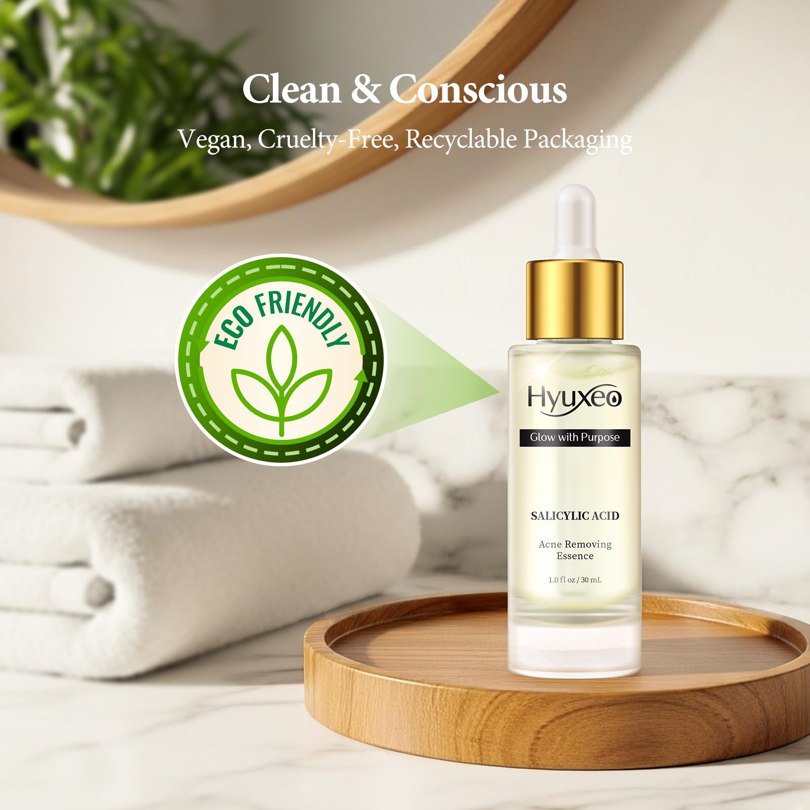 Hyuxeo sérum végane – produit éthique sans cruauté envers les animaux.