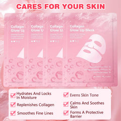 HYVXENT masque bio collagene pores affinés: réduit l'apparence des pores pour une texture plus lisse.