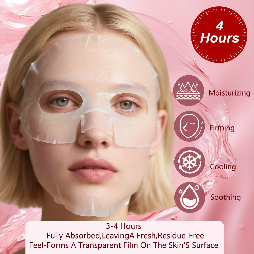 HYVXENT masque bio collagene usage facile: application avant le coucher, film soluble libère les actifs.