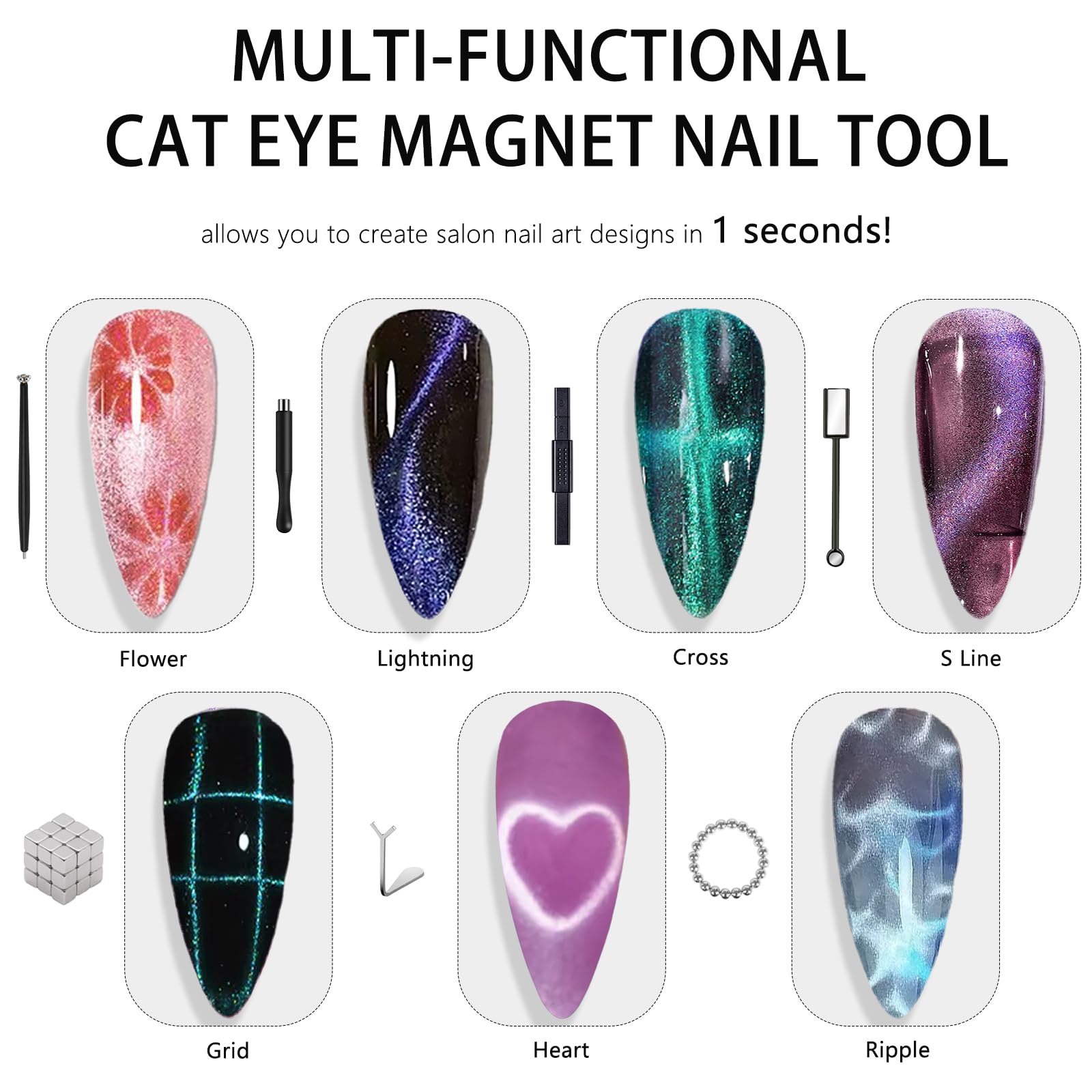 HYWWPFLAY baton magnétique double tête œil-de-chat pour effets personnalisés