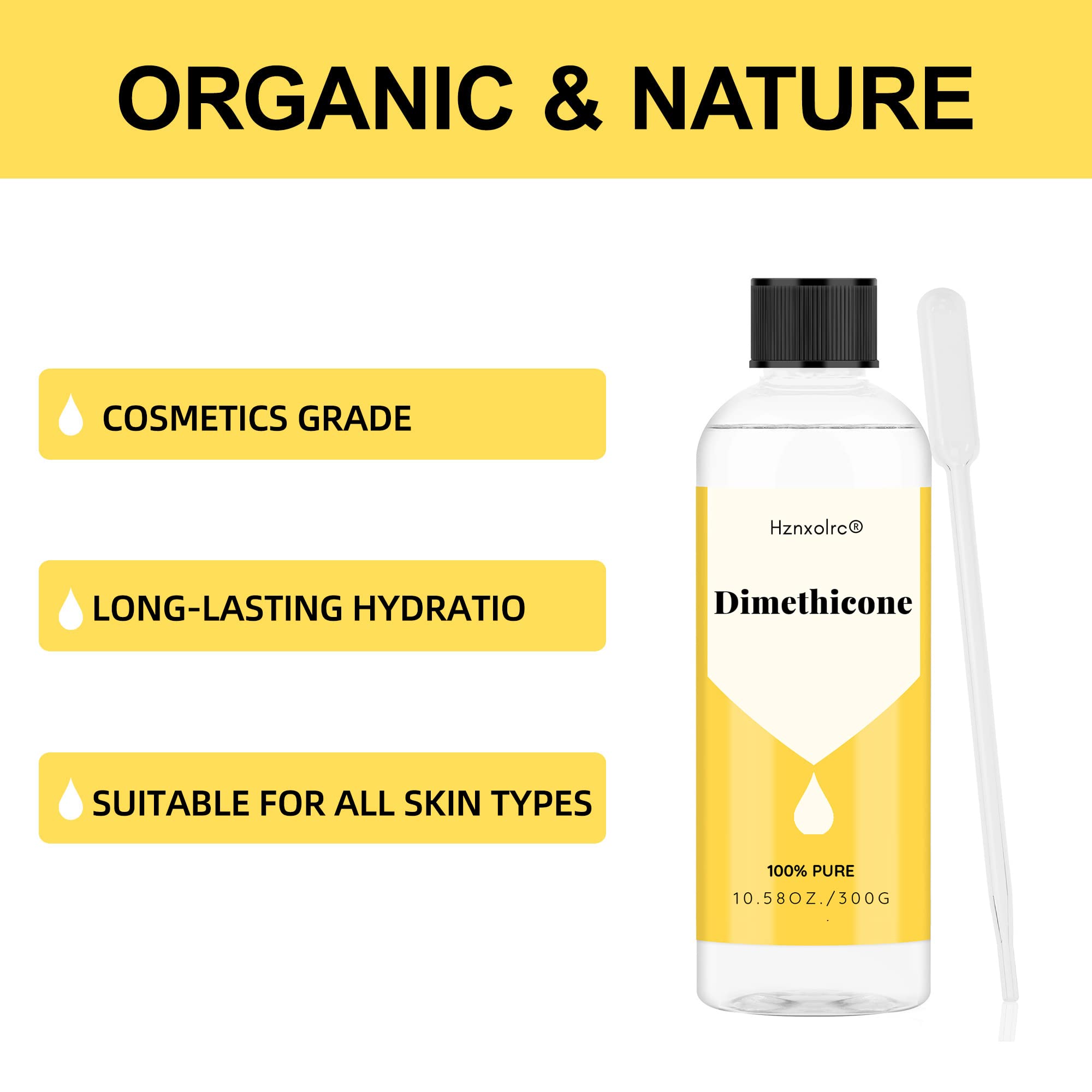 Texture soyeuse du diméthicone Hznxolrc sur peau et cheveux