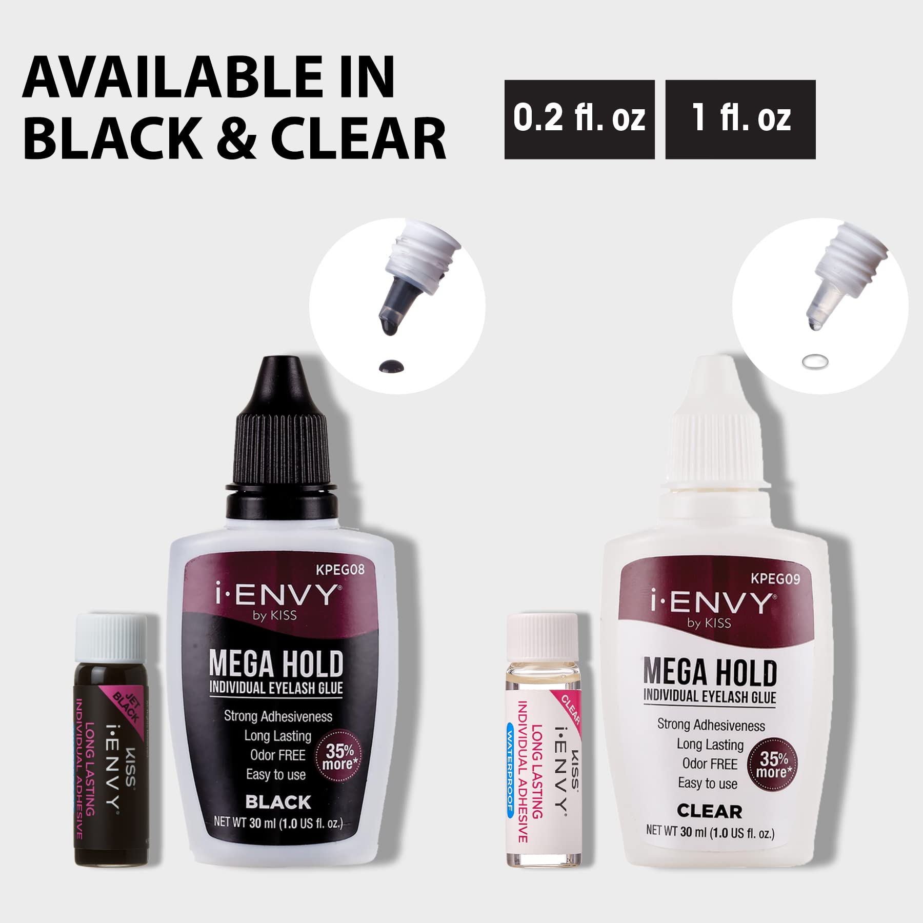 i-ENVY adhésif cils imperméable: résiste à l'eau et aux bavures.