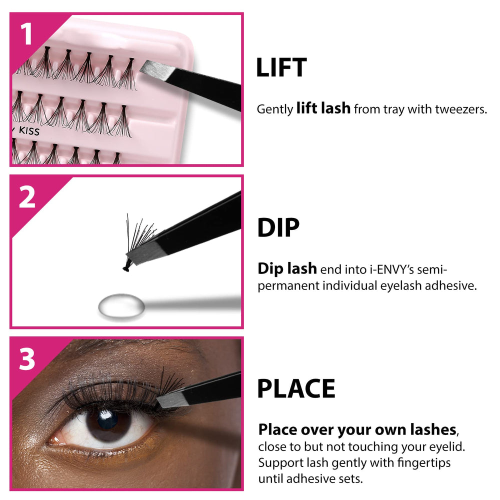 i-ENVY adhésif cils sans latex: idéal pour yeux sensibles.