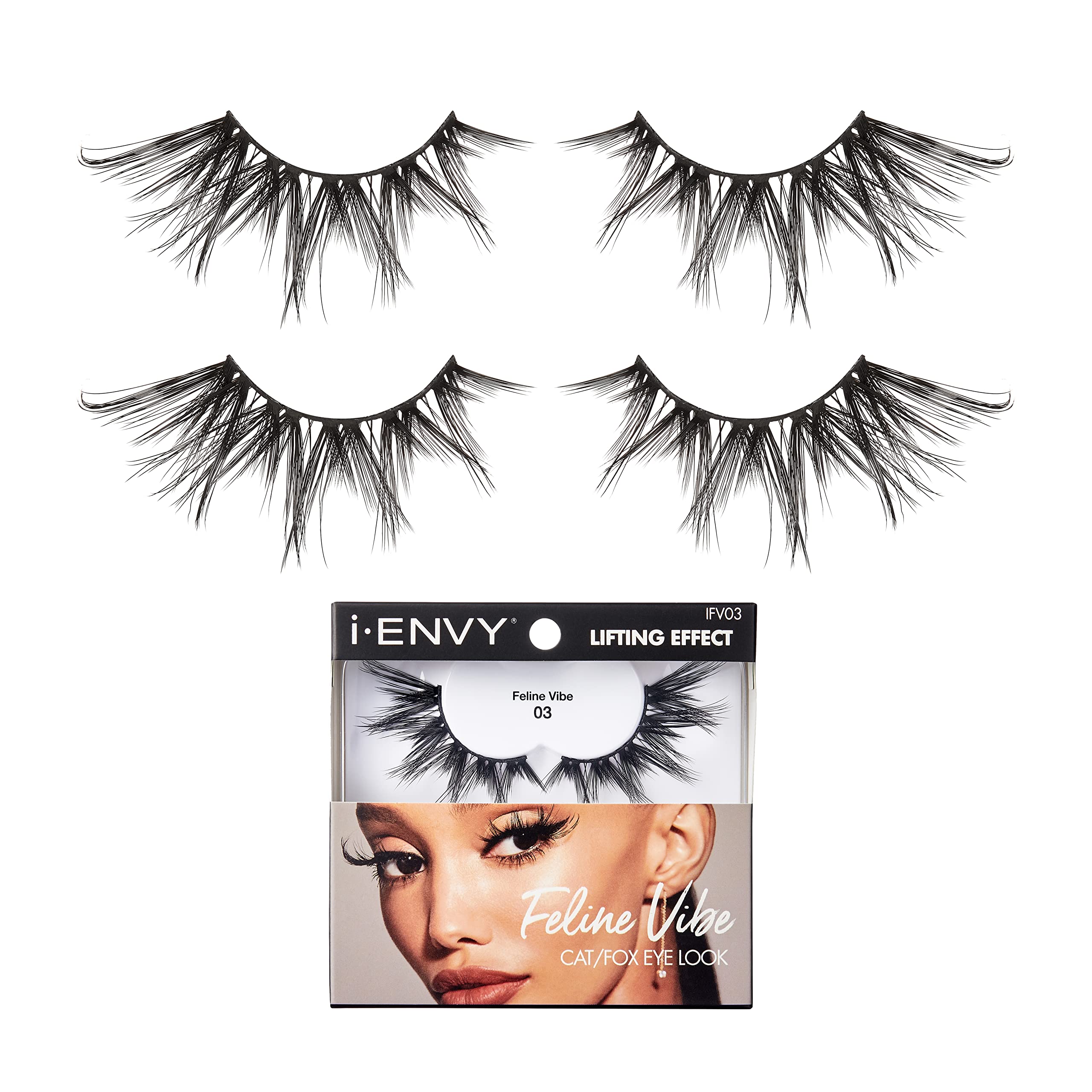 i•ENVY cils faux, ensemble 2 paquets, apportent du volume et flexibilité au maquillage.