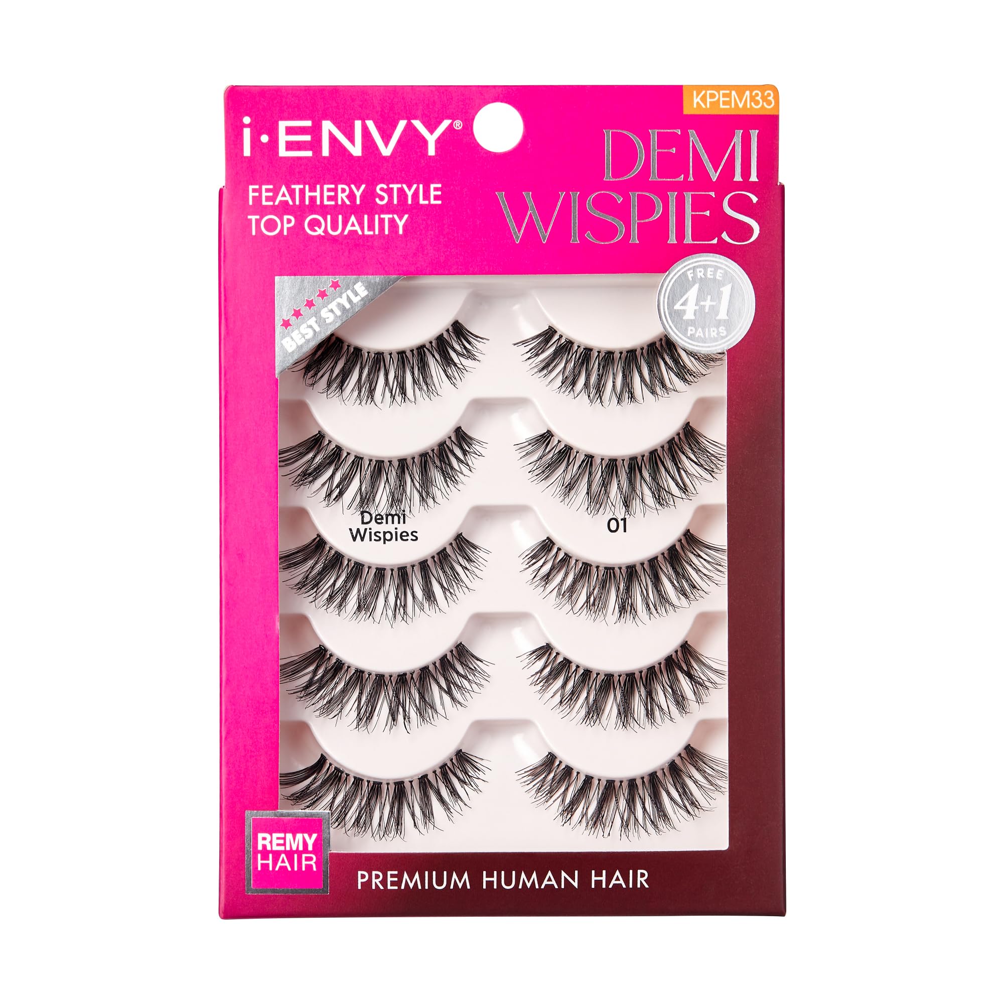 i-ENVY Demi Wispies — paquet 5 paires prêt à l'emploi pour effet naturel