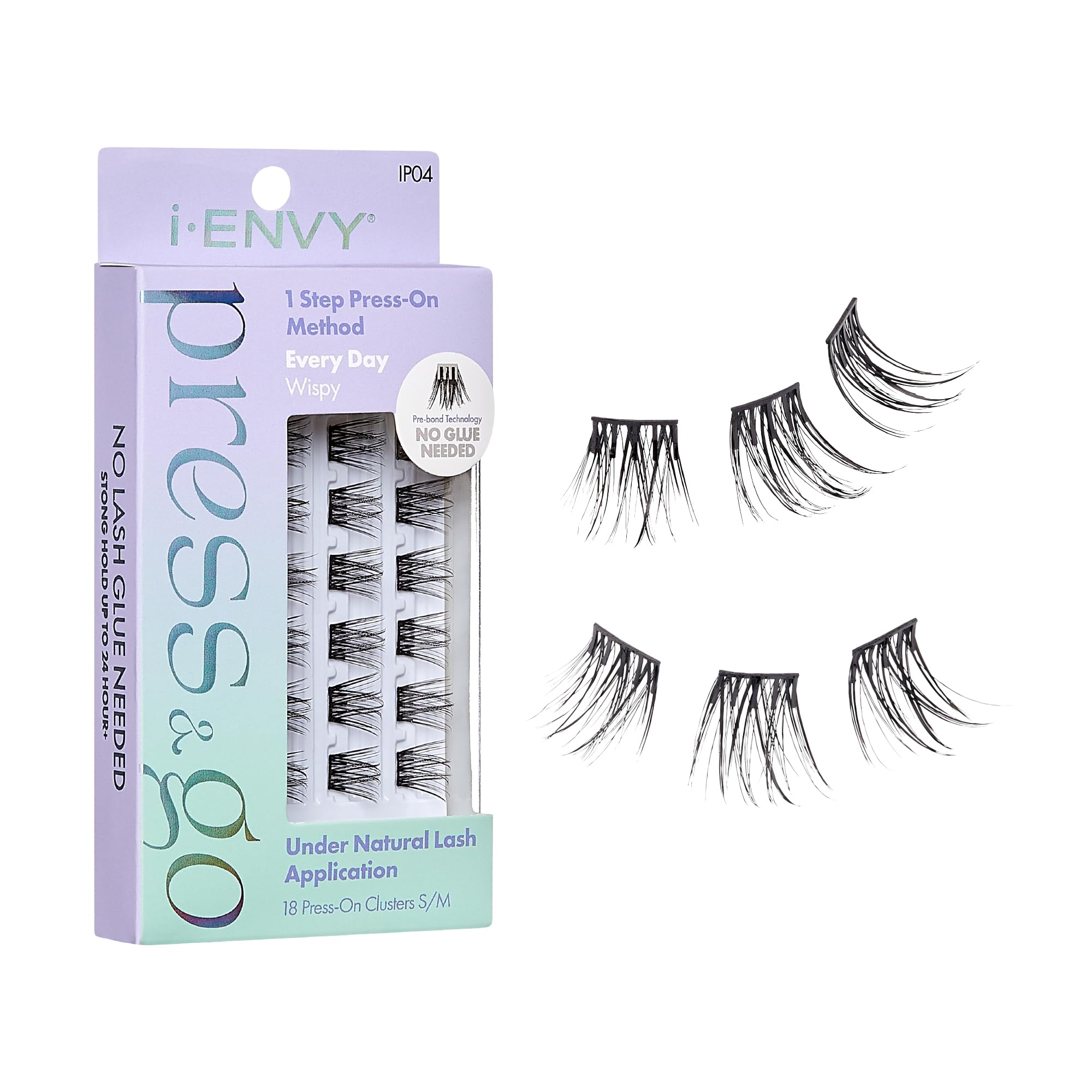 i-envy Press&Go cils en gros plan, pose rapide sans colle.