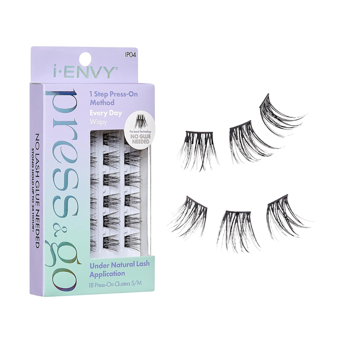 i-envy Press&Go cils en gros plan, pose rapide sans colle.