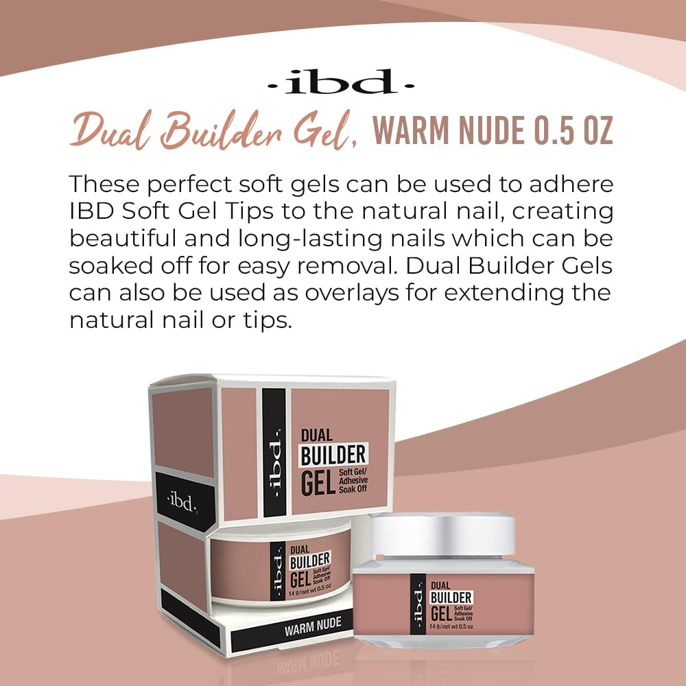 IBD Dual Builder Gel Warm Nude – application fluide pour une extension nette.