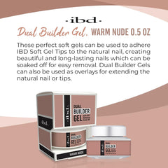 IBD Dual Builder Gel Warm Nude – application fluide pour une extension nette.