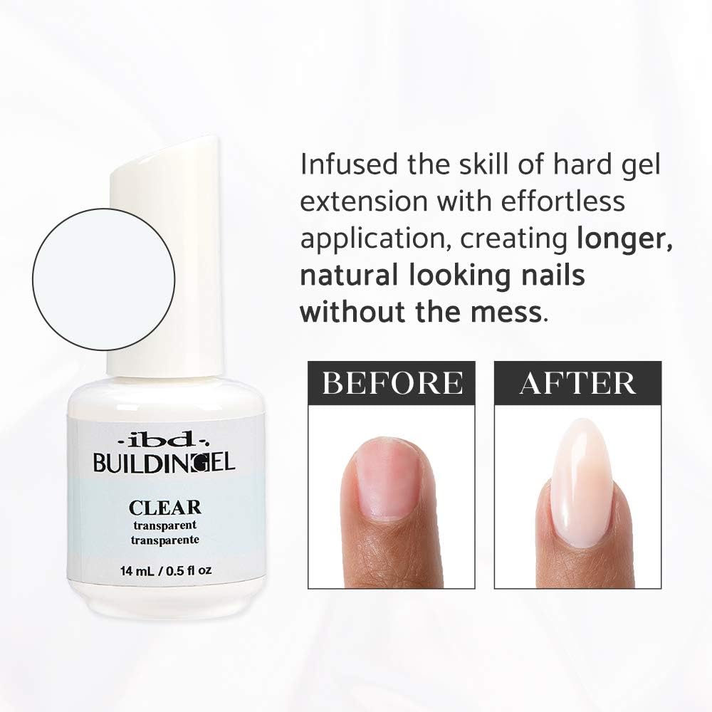 Ongles sculptés avec le gel IBD transparent après catalyse UV ou LED