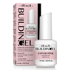 IBD Gel de Construction ongles rose couvrant, finition durable et naturelle.