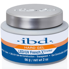 IBD Gel dur pour ongles – finition clair extrême au LED/UV, extensions nettes.