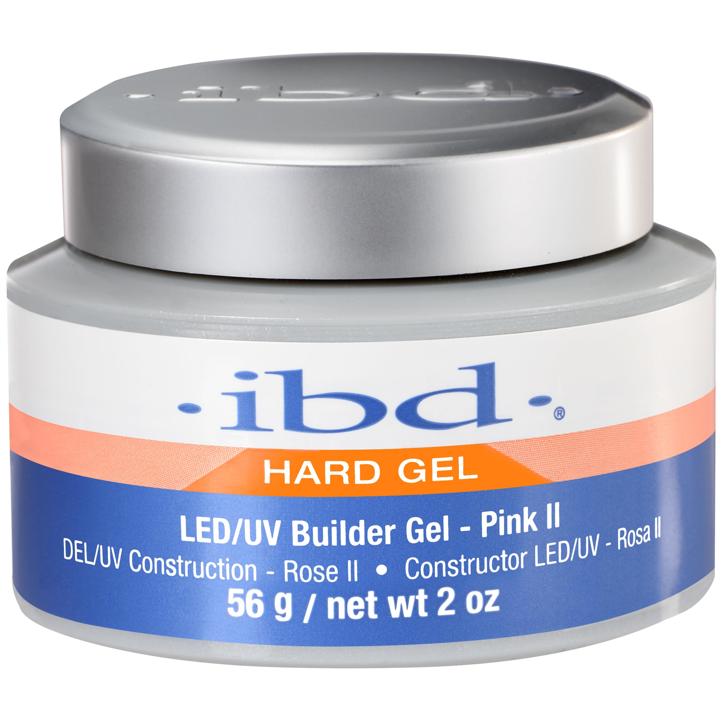 IBD Pink II – gel dur LED/UV, bouteille rose, usage pro.