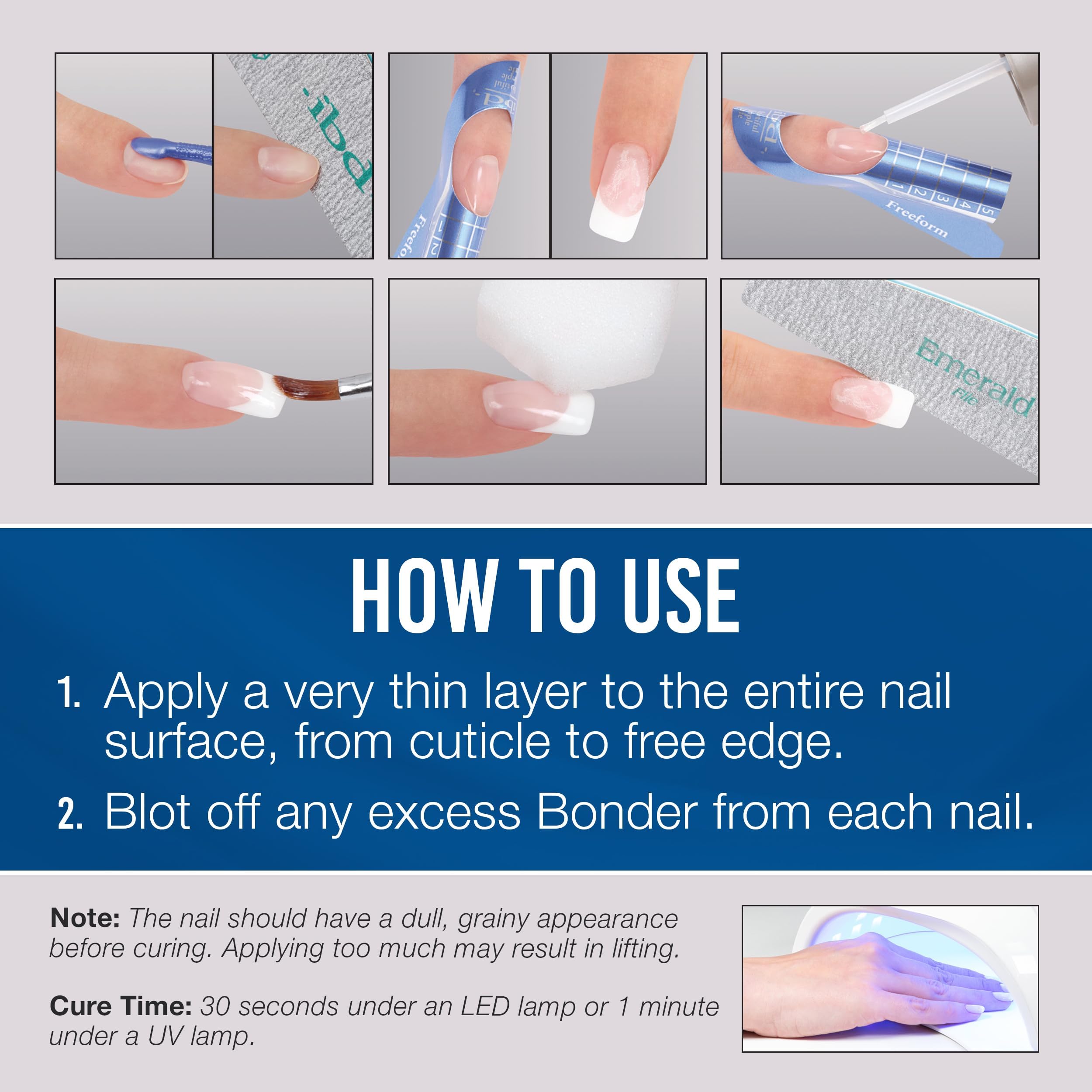 IBD Primer compatible avec tous les gels LED/UV IBD pour une préparation polyvalente.