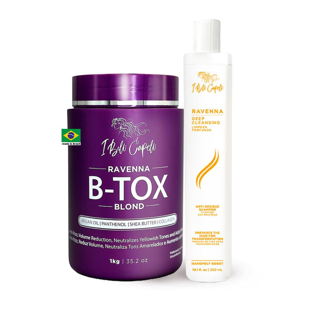 Flacon du kit Ravenna Blond Btox d'I Belli Capelli, prêt pour une absorption optimale du traitement