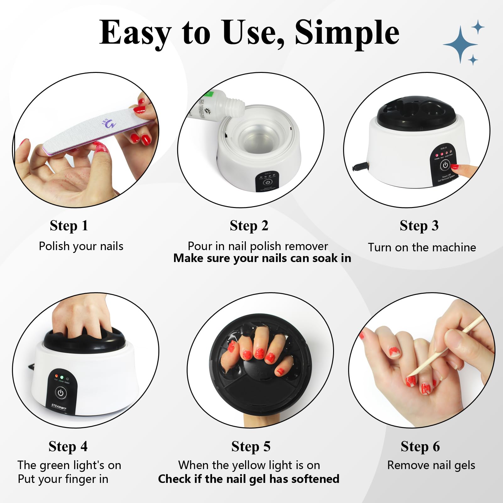 Dissolvant vernis appliqué avec Ibn-G, retrait facilité