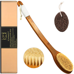 ICANdOIT brosse de bain poils sanglier et poignée inclinée facilitant le nettoyage du dos