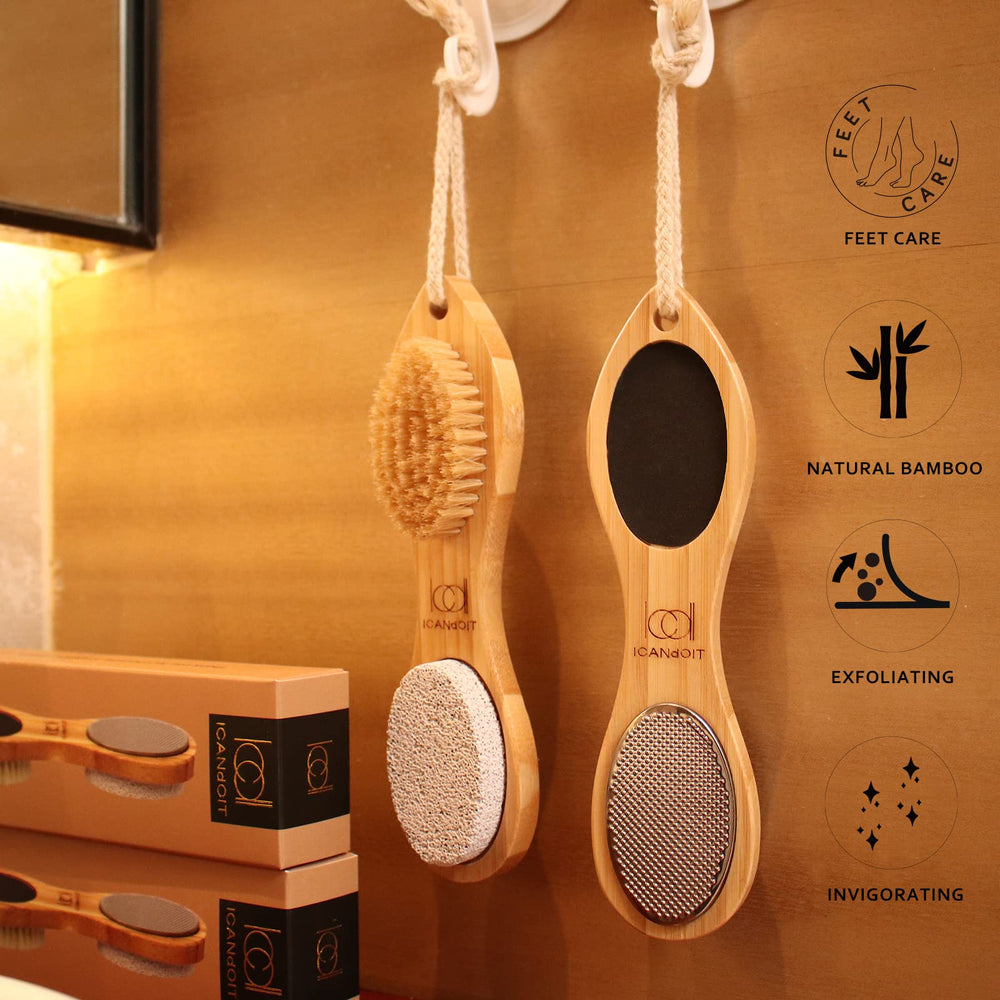 ICANdOIT brosse en poils de sanglier pour nettoyer les pieds en profondeur.