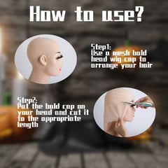 Iceyyyy bald-cap applique facilement les étapes maquillage pour un rendu couleur peau.