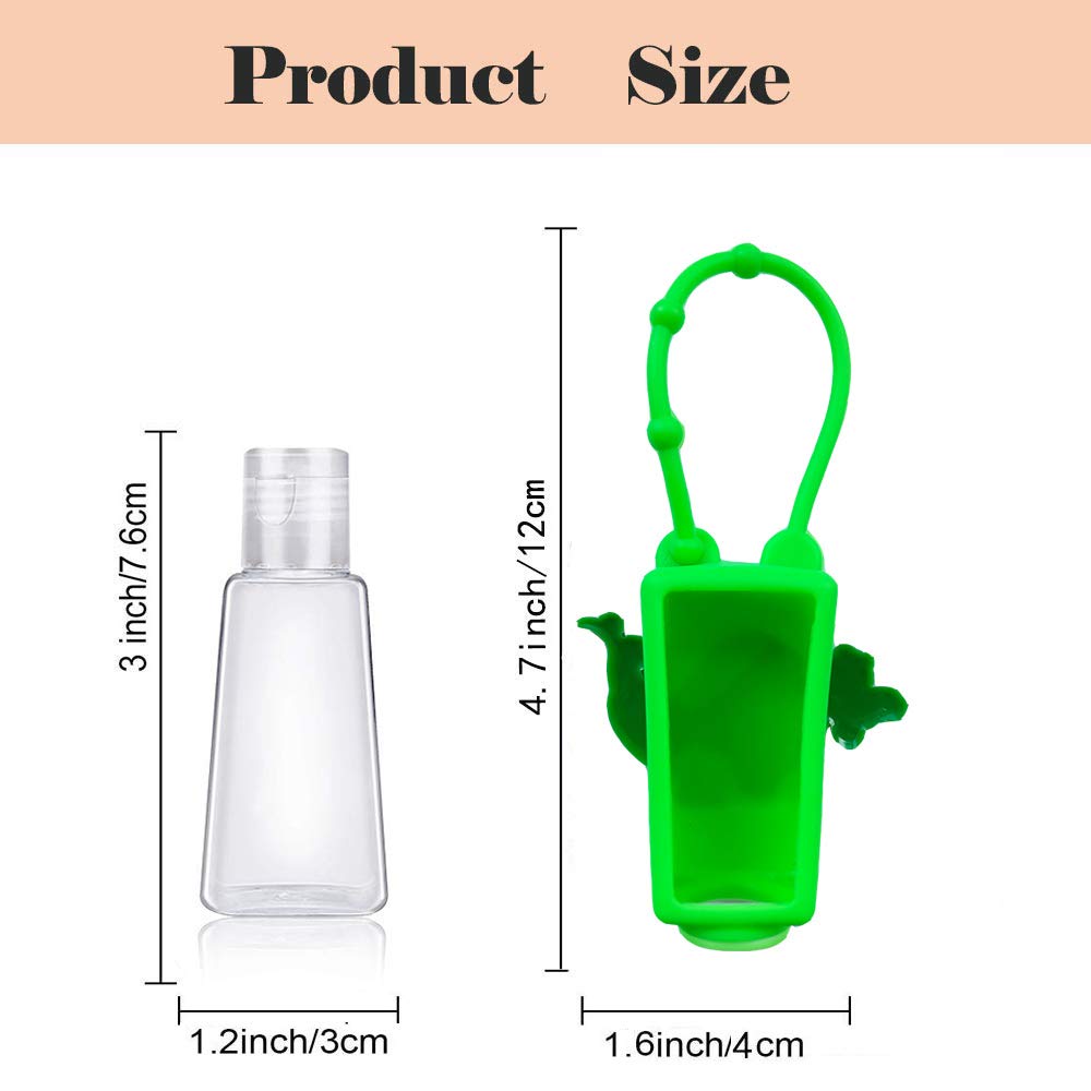 ICHOEEU étuis silicone dinosaure rouge – format compact pour gel hydroalcoolique.