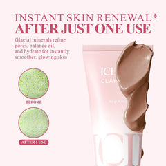 Purification du visage avec le masque rouge.