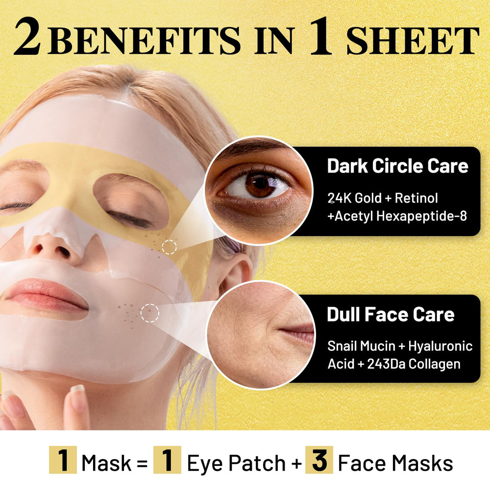 ICIKOL patchs-yeux 24K-or pour regard rafraîchi et élasticité