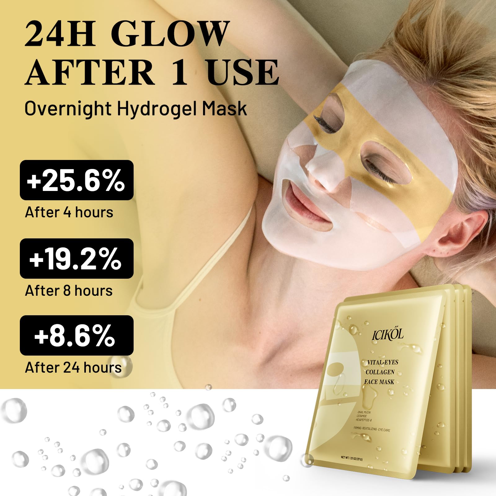 ICIKOL texture hydrogel silhouette visage, sensation fraîche et confortable