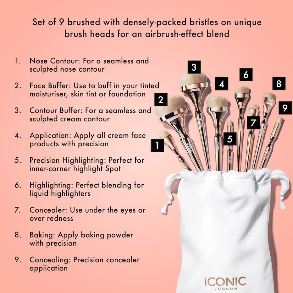 Iconic London HD Blend pinceau base teint pour couverture homogène.