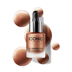 ICONIC LONDON illuminateur bouteille et pipette pour un éclat personnalisable.