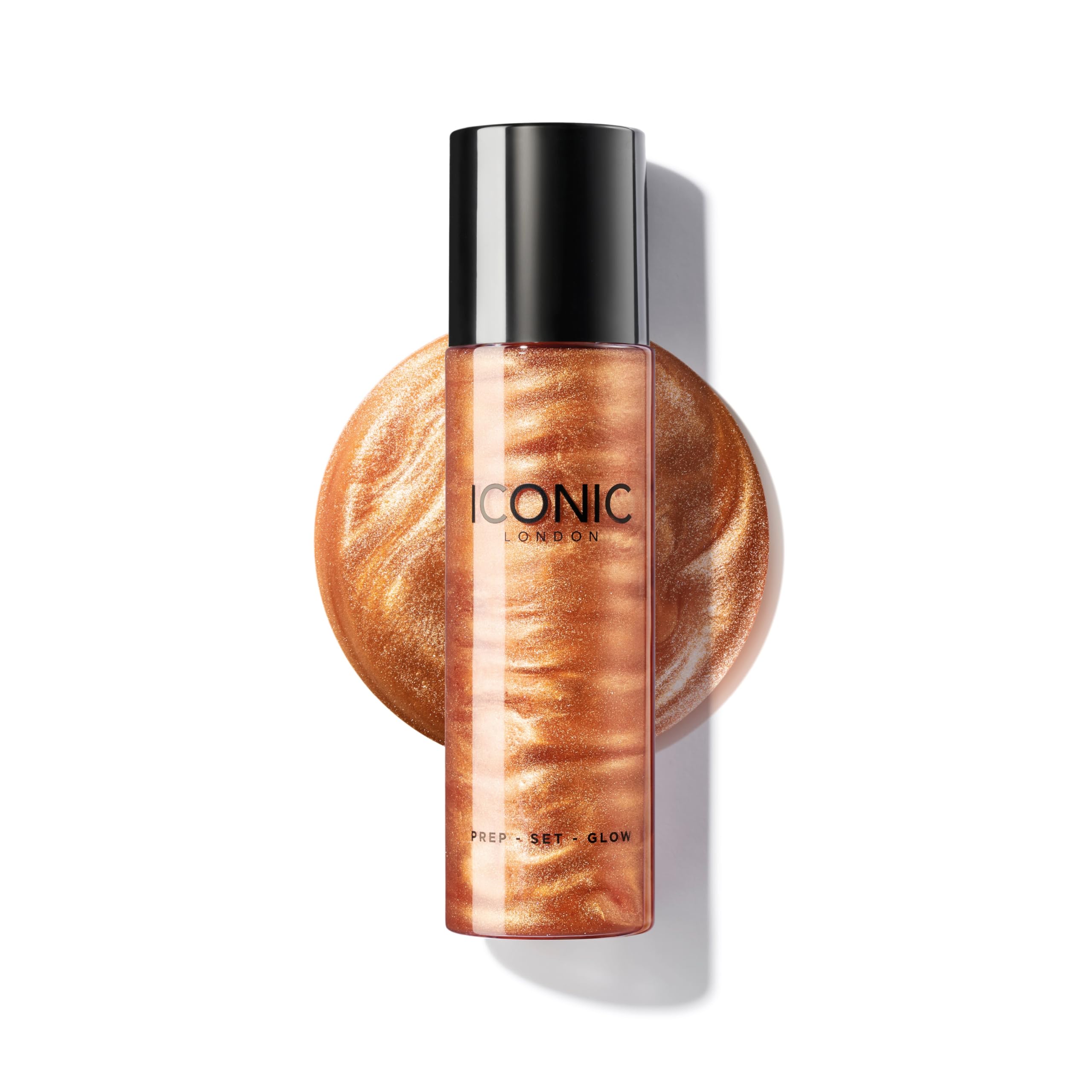 ICONIC LONDON Prep-Set-Glow, bouteille-brume rafraîchissante pour préparer la peau.