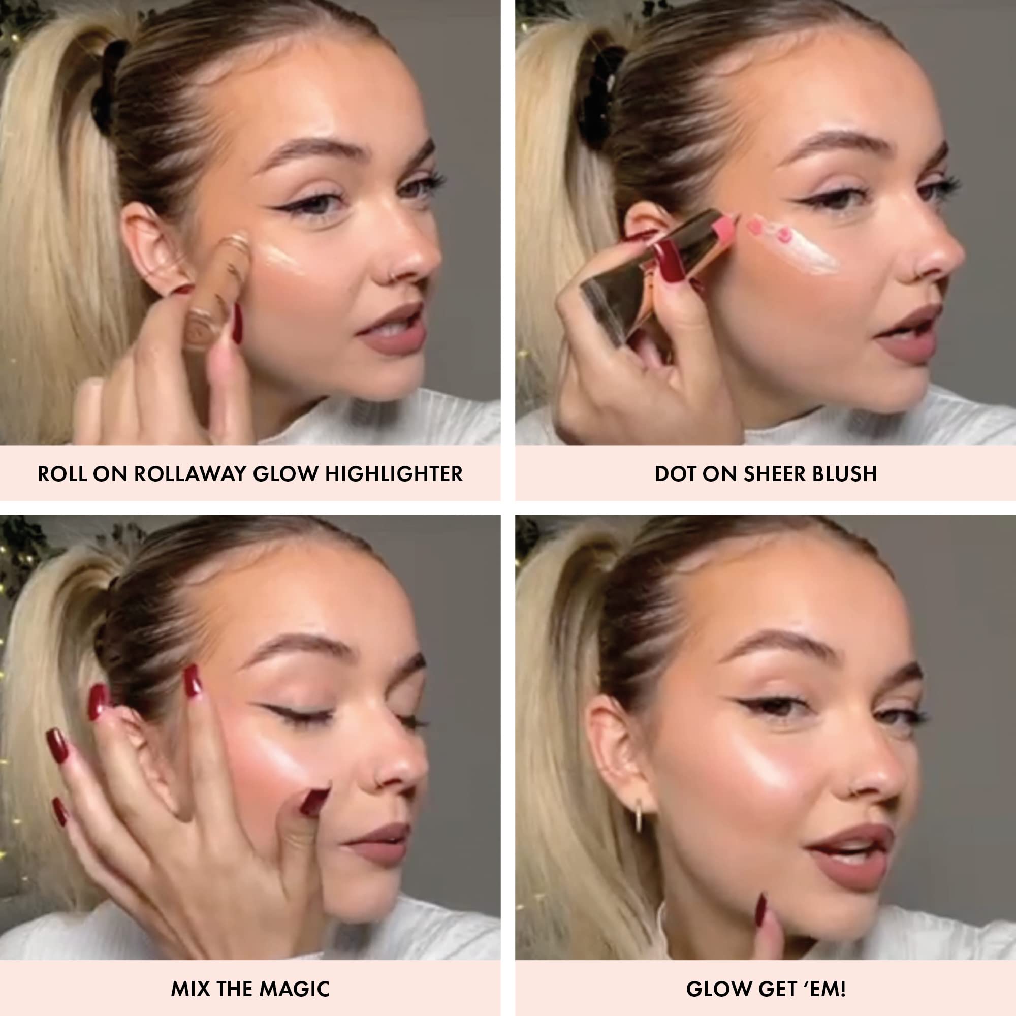 Iconic London Rollaway Glow, finition perlée sur le visage pour une lumière naturelle.