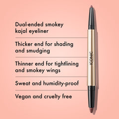 ICONIC LONDON Smokey Eye Duo Eyeliner: trait précis satin qui structure la ligne des cils.