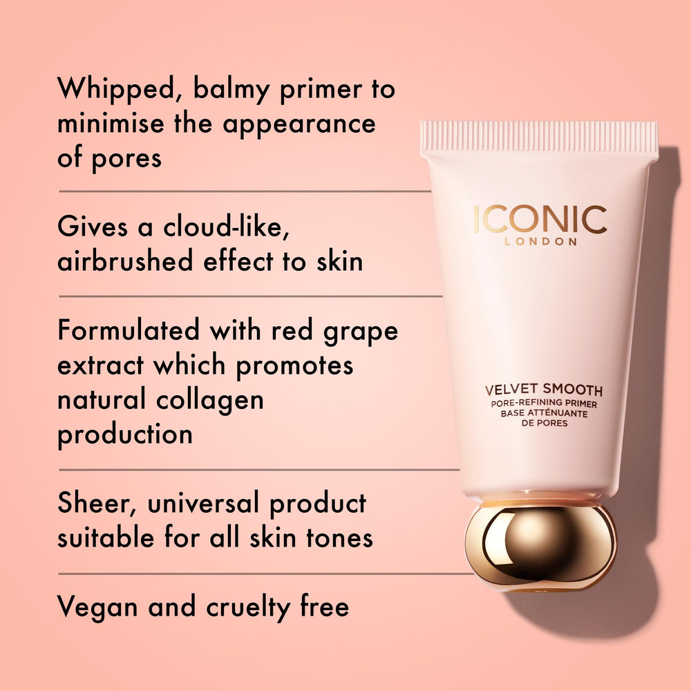 Application du Velvet Smooth Primer sur le visage pour un fini homogène