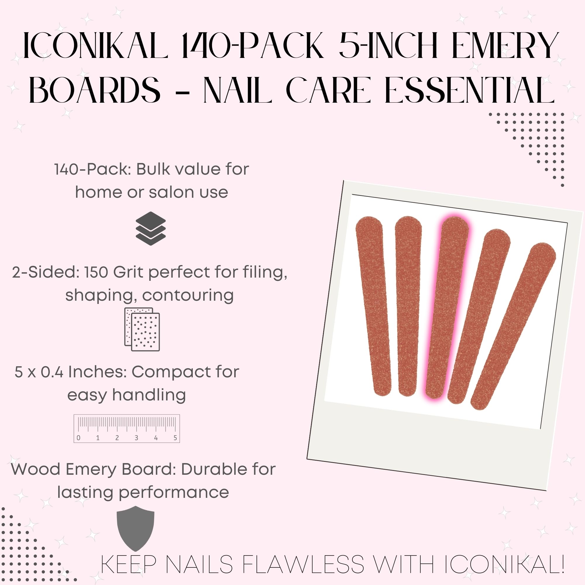 Iconikal lime à ongles 5 pouces portable, idéal pour sac.