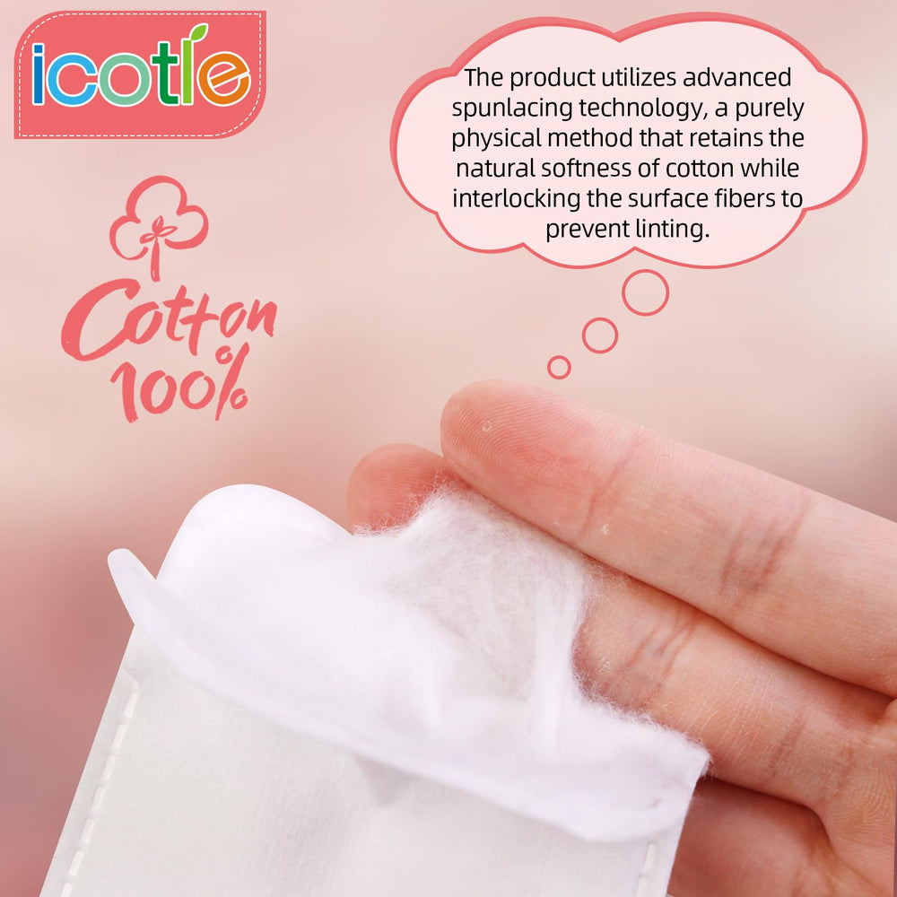 Disques ICOTLE sans peluches, texture lisse pour démaquillage net