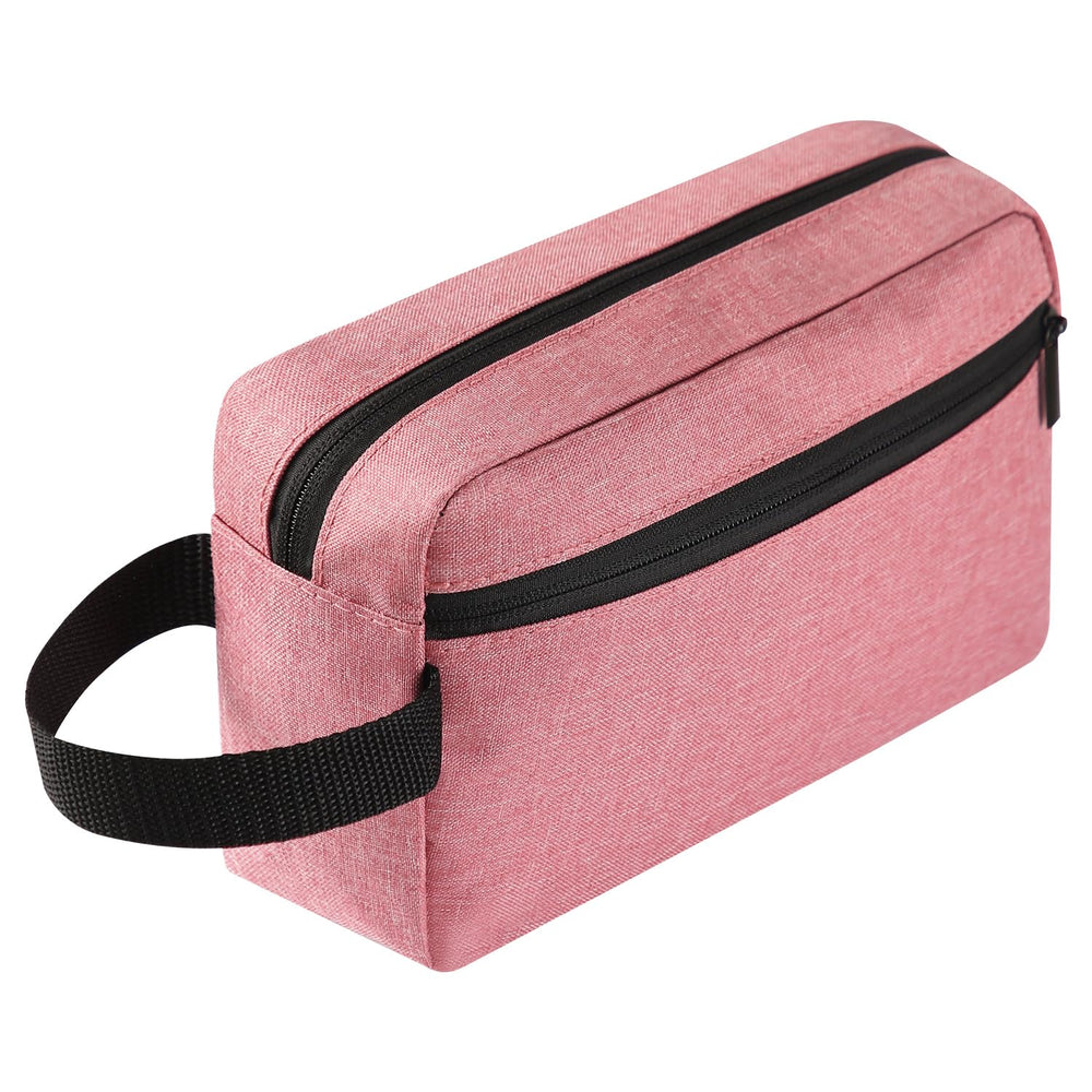 Icramsy sac toilette voyage Rose Poudré ouvert: grande capacité pratique en déplacement.