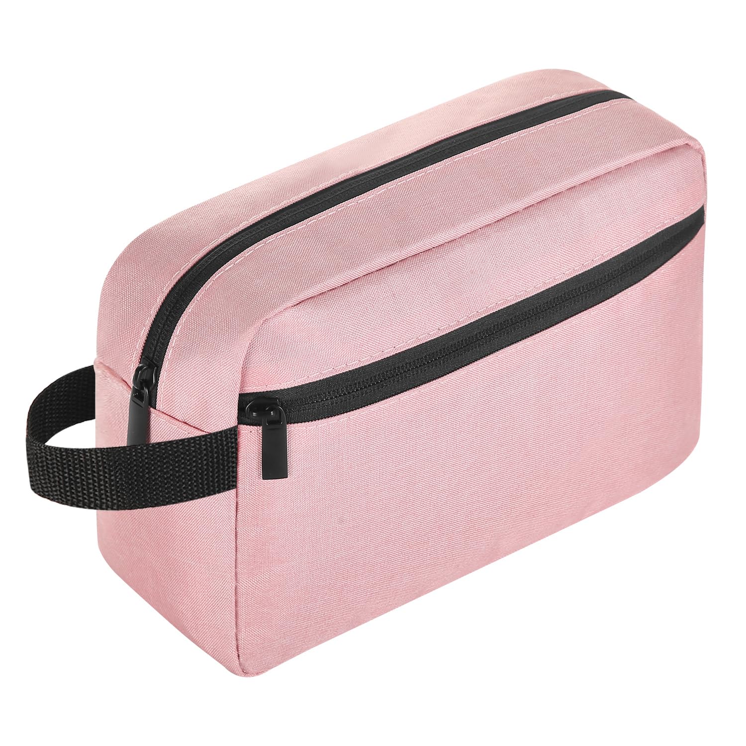 Icramsy Trousse de toilette rose extérieure, rangement pratique et élégant.
