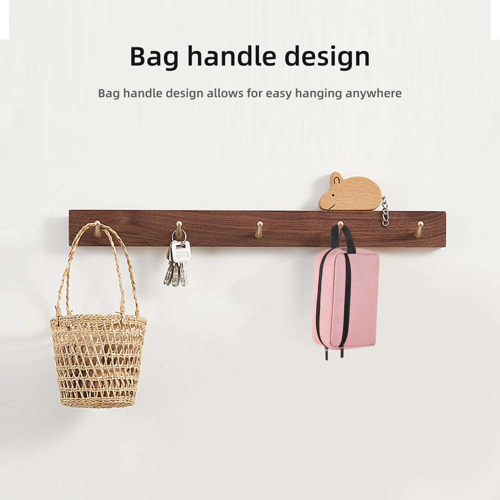 Icramsy Trousse de toilette rose intérieur spacieux et bien organisé.