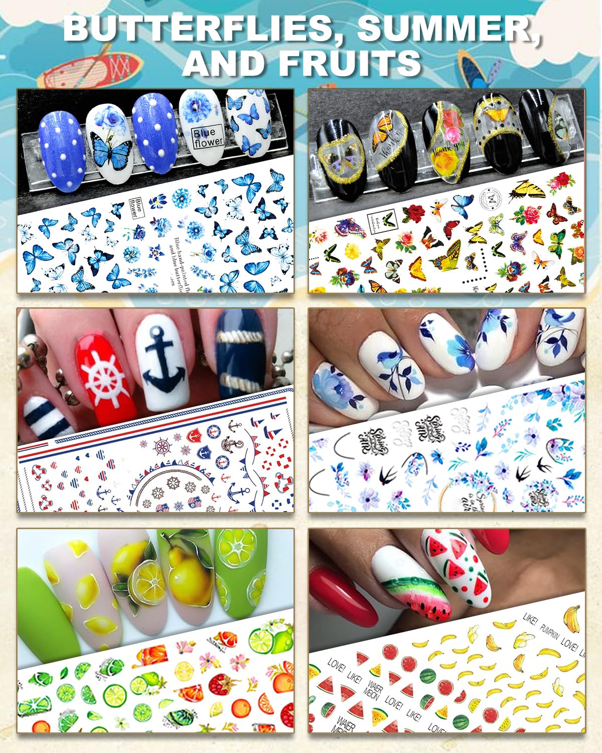 IDDFEVE stickers pour ongles – décorations faites maison, salon ou domicile.